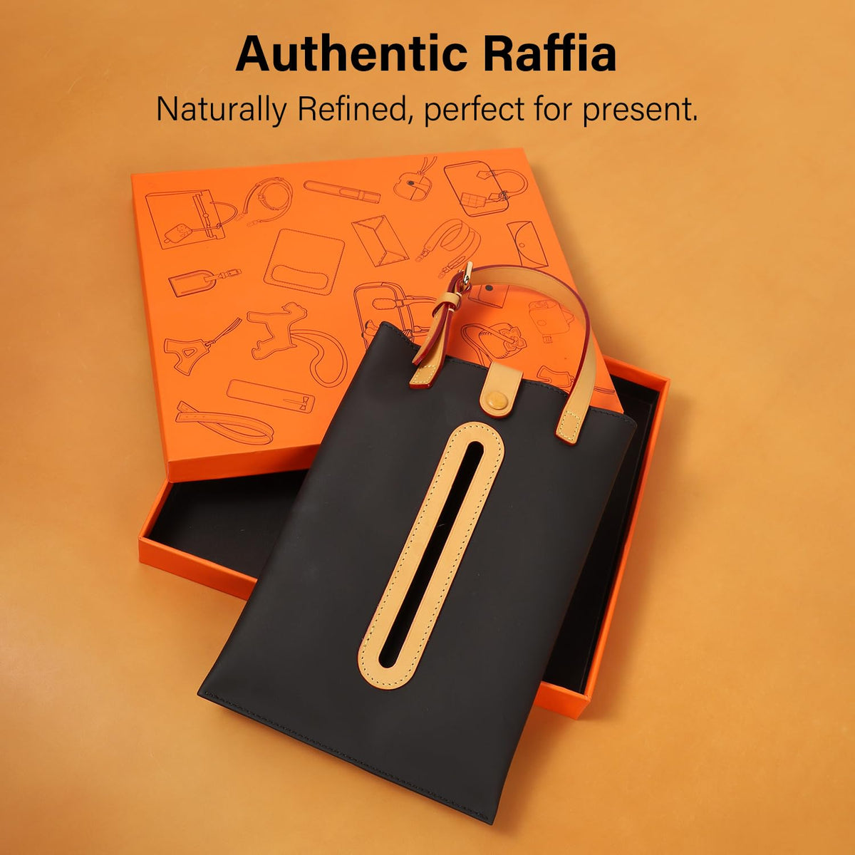 Genuine Leather Car Tissue Holder With Matte Finish