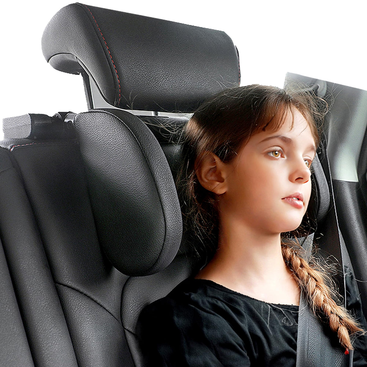 Adjustable Car Headrest Pillow With 180° Support