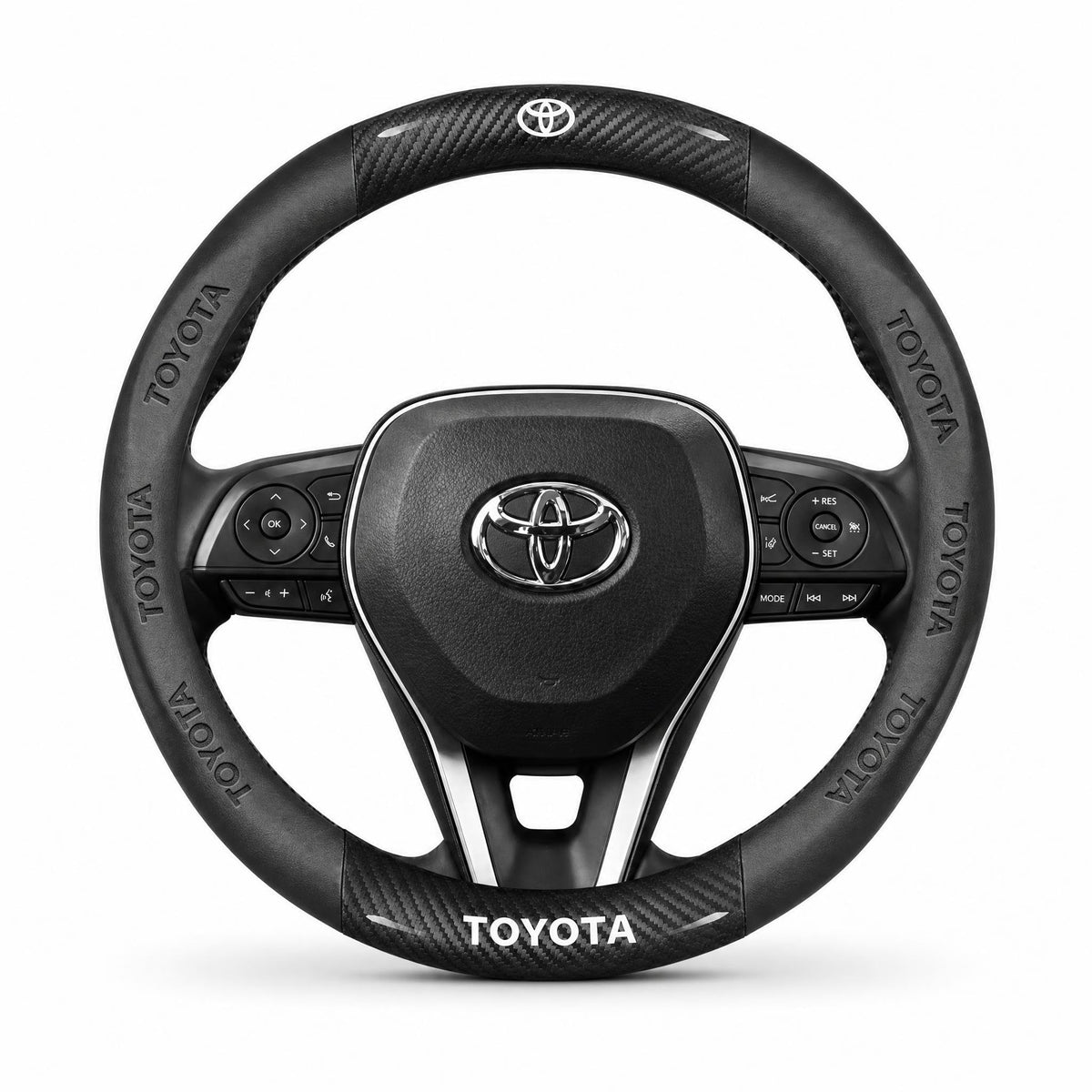 Nappa Leather Steering Wheel Cover With Carbon Fiber