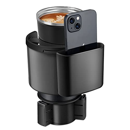 TYKOR Car Cup Holder Expander with Adjustable Base, Fits Bottles 16-46 OZ