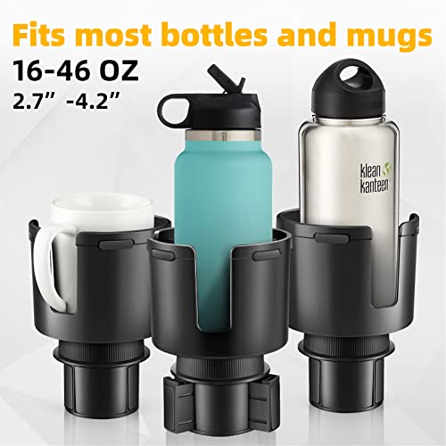 TYKOR Car Cup Holder Expander with Adjustable Base, Fits Bottles 16-46 OZ