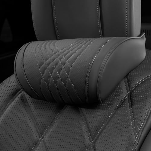 Dapucarin Car Headrest Memory Foam Neck Pillow for Driving with Leather