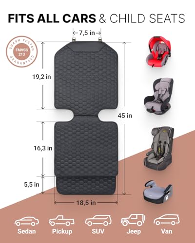 Owleys Set Seat Back Organizer & Car Seat Protector Hexy Waterproof & Non-Slip Protector for Child Car Cushion for Leather and Fabric Seats
