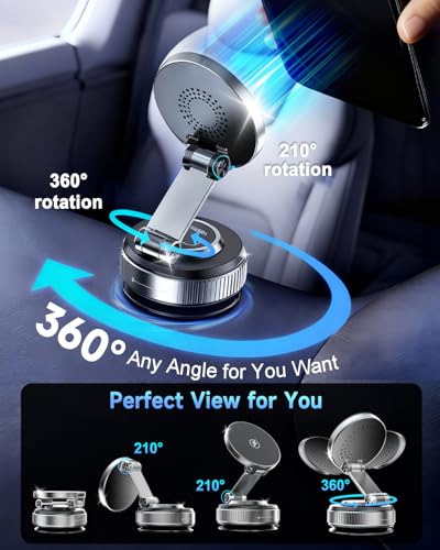 15W Magnetic Car Charger With Vacuum Suction Mount