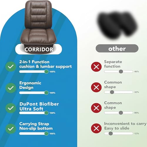 Handmade Leather Car Seat Cushion With Hip Support