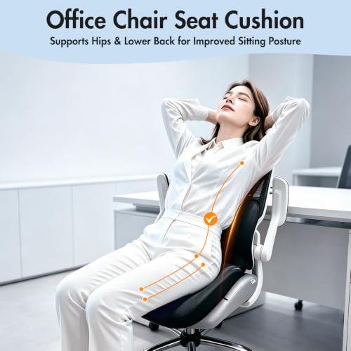 Memory Foam Car Seat Cushion, Ergonomic Coccyx Cushion for Tailbone & Back