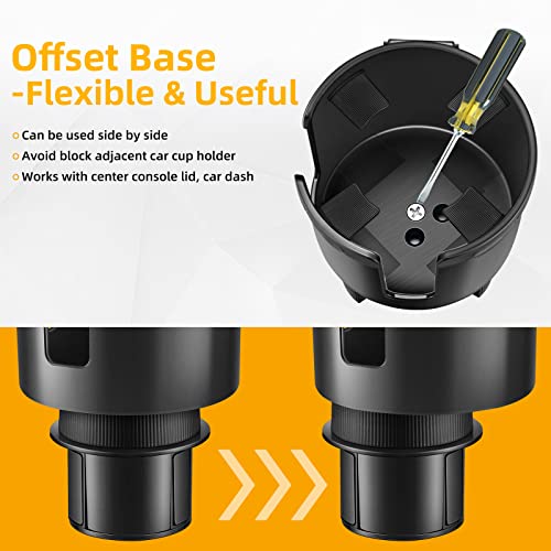 TYKOR Car Cup Holder Expander with Adjustable Base, Fits Bottles 16-46 OZ