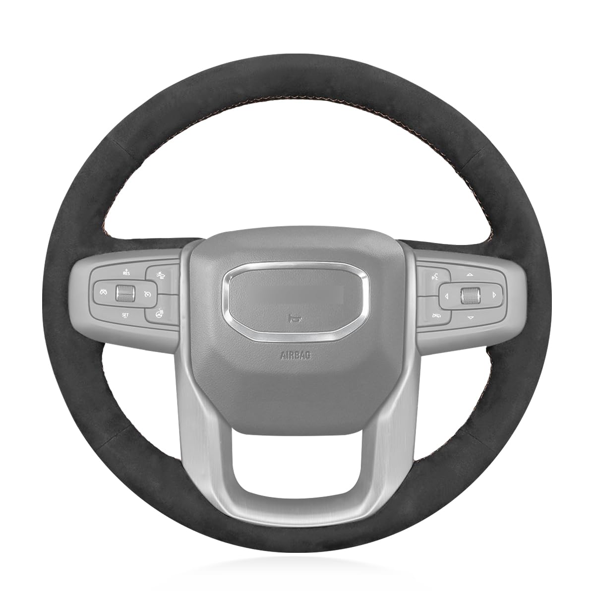 MEWANT Stitch On Custom Fit Steering Wheel Cover for GMC Sierra