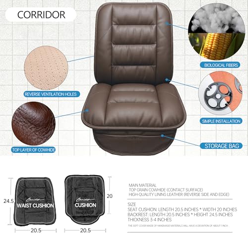 Handmade Leather Car Seat Cushion With Hip Support