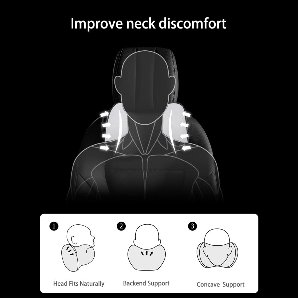 SDREYKUF Breathable Car Headrest Neck Pillow Auto Seat Memory Foam Support Rest Protector Automobiles Interior