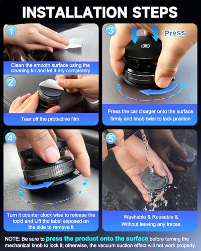 15W Magnetic Car Charger With Vacuum Suction Mount