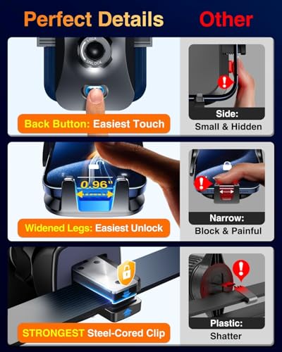 Heavy-Duty Car Phone Mount With 85+LB Suction