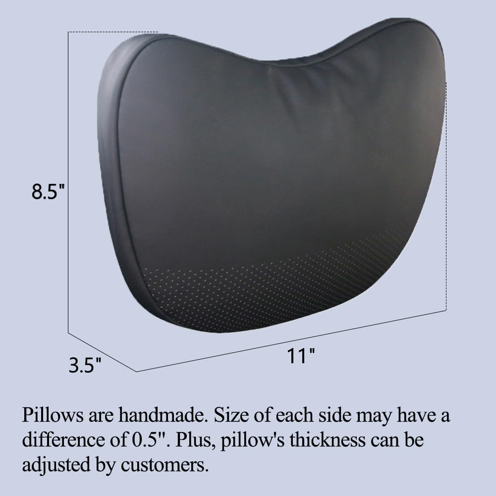 TANOLA TESBEAUTY Tesla Seat Headrest Pillow 2 Packs Tesla Neck Pillow Uniquely Designed for Tesla Model Y/3 Neck Support Cushion Genuine Nappa Leather White Black