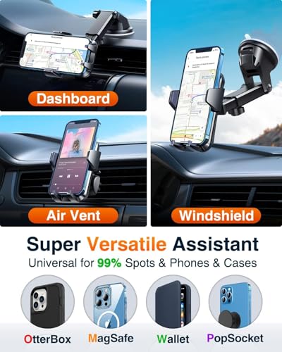 Heavy-Duty Car Phone Mount With 85+LB Suction