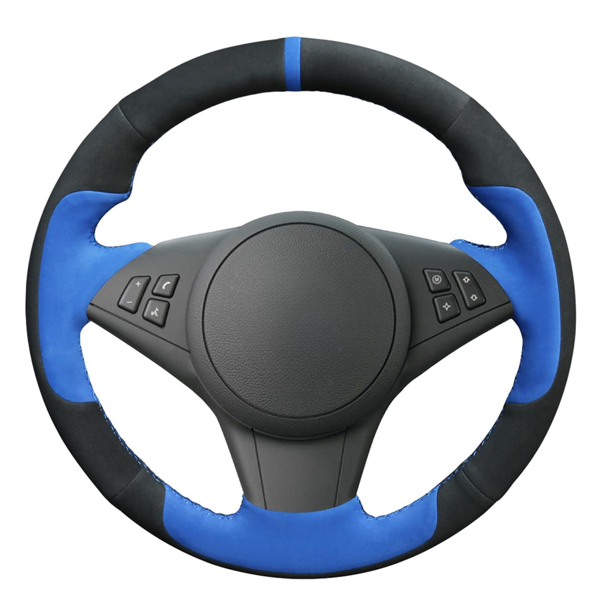 MEWANT Stitch On Custom Fit Steering Wheel Cover for BMW M5 E60 M6 E63
