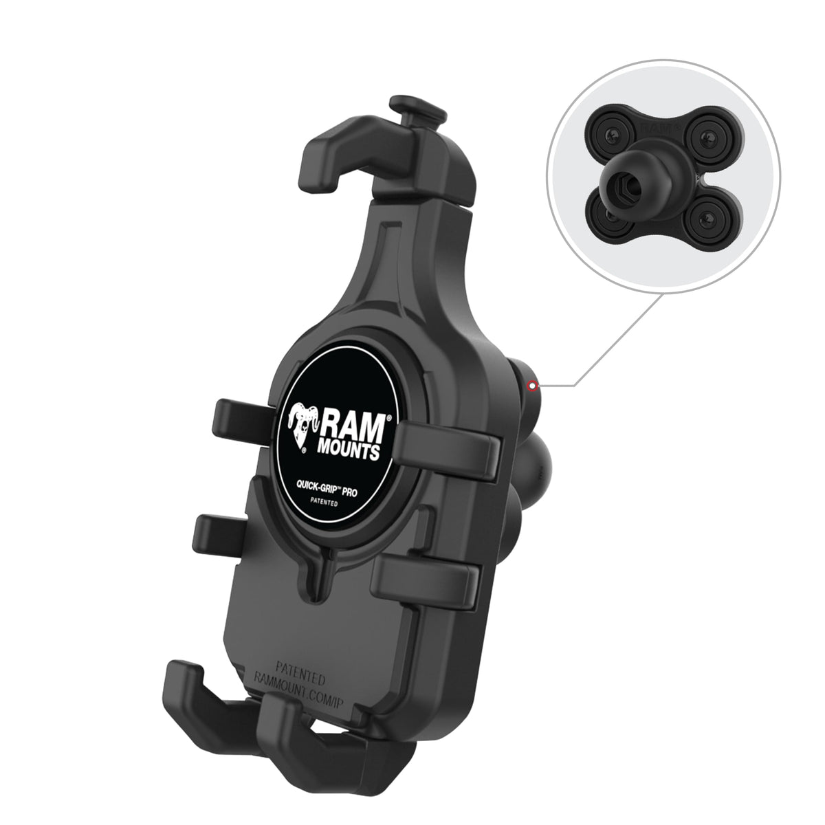Quick-Grip Pro Car Phone Holder With Ball Mount