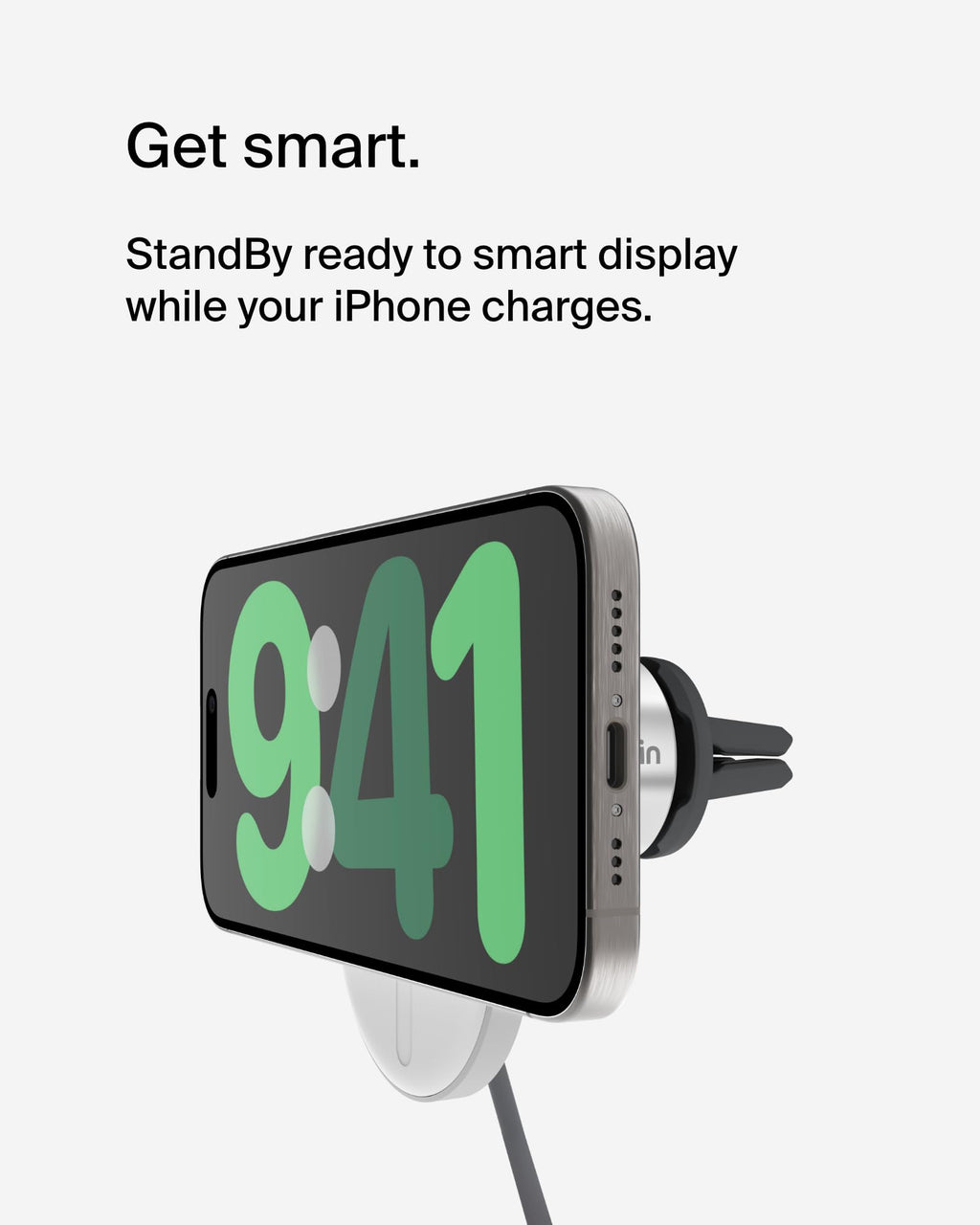 Magnetic Car Charger With 15W Wireless Charging