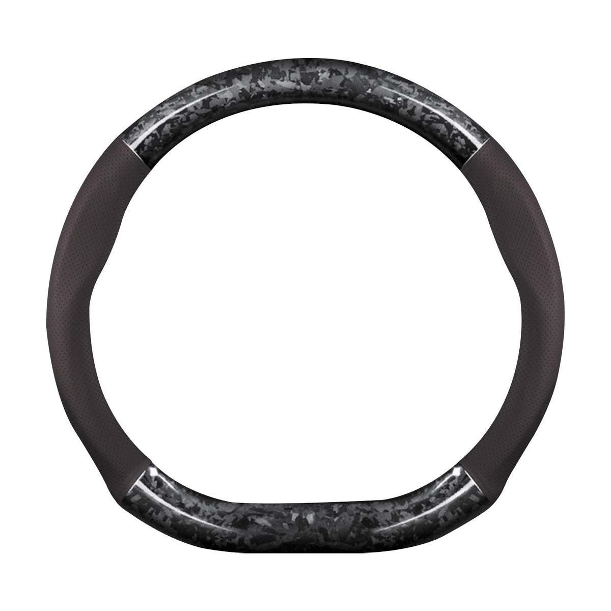 Ergocar Car Steering Wheel Sleeve,D-Type Forging Carbon Fiber and Leather Steering Wheel Sleeve,37-38cm/14.5-15inch,Non-Slip,Soft,Breathable,Modern Sports Style