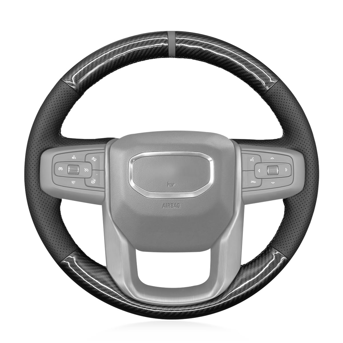 Custom Fit GMC Sierra Stitch-On Steering Wheel Cover