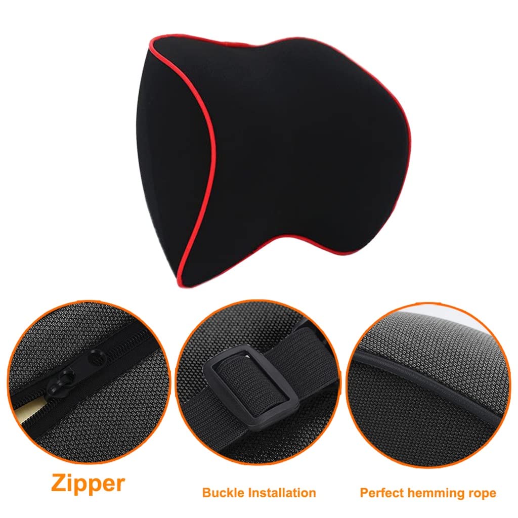 SDREYKUF Breathable Car Headrest Neck Pillow Auto Seat Memory Foam Support Rest Protector Automobiles Interior