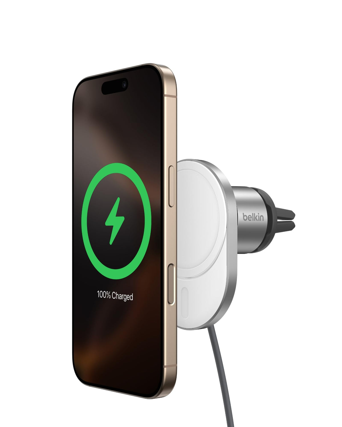 Magnetic Car Charger With 15W Wireless Charging
