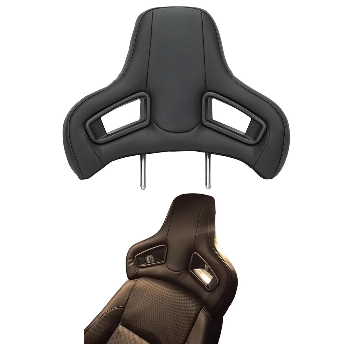 Sports Style Car Headrest Pillow for Mercedes-Benz E Class MK4-W212 2010-2015,Triangular Hole Split Type Car Seat Headrests Racing Modified, Modification Accessories