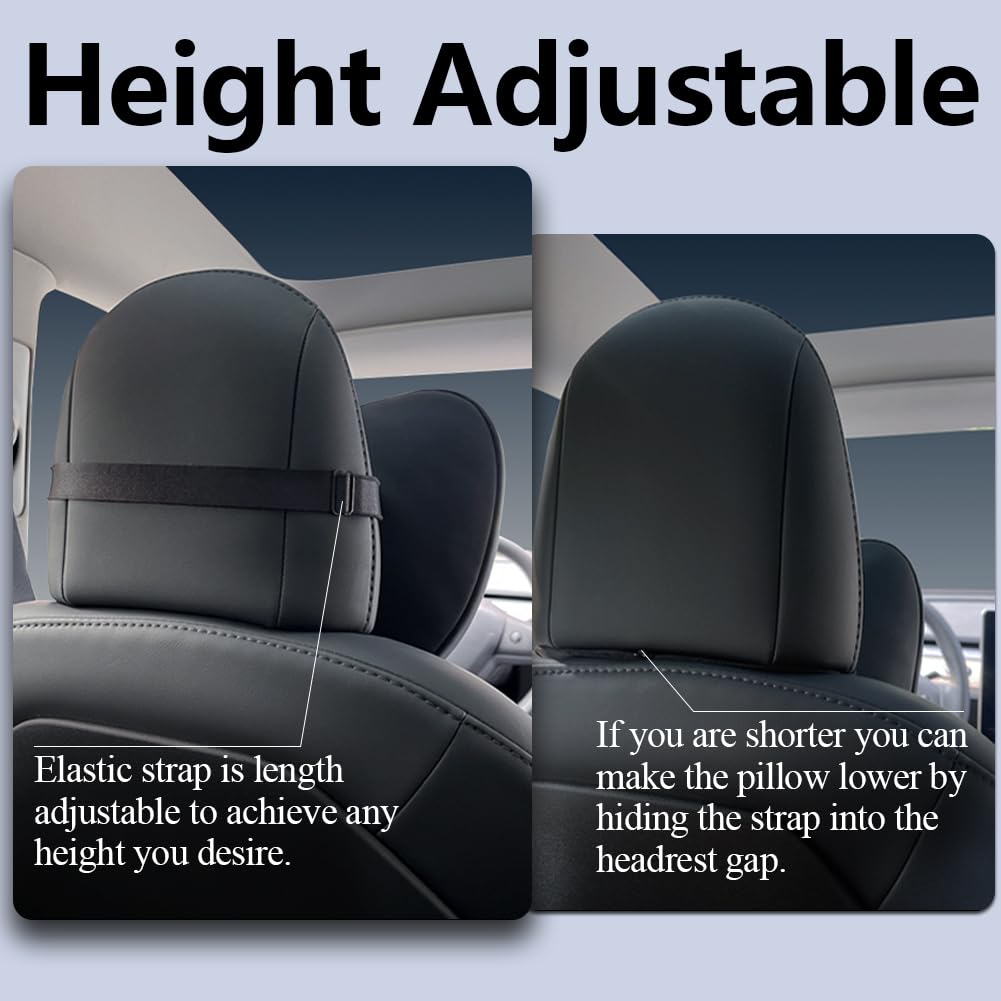 Nappa Leather Tesla Neck Pillow Set With Head Support
