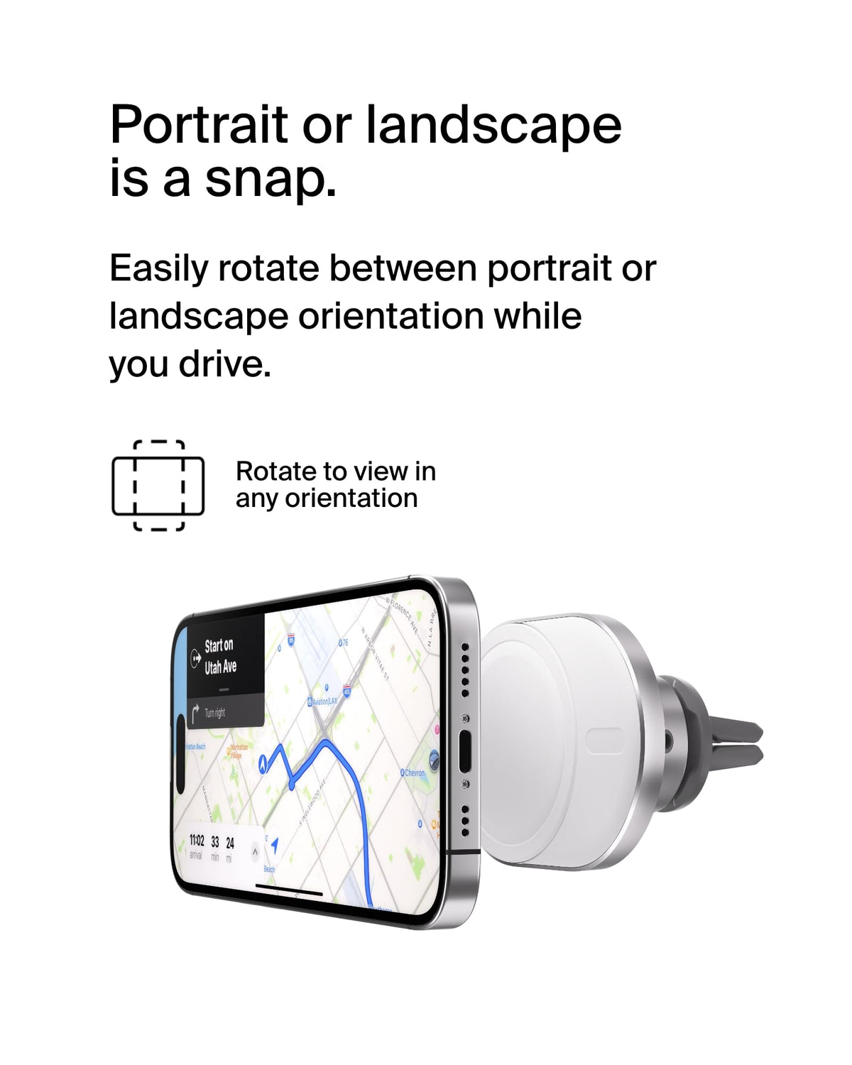 Magnetic Car Charger With 15W Wireless Charging