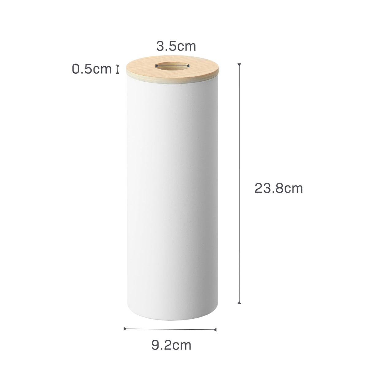 Round Steel Tissue Holder With Natural Wood Lid