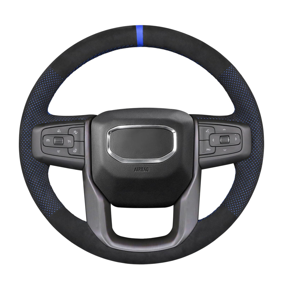 MEWANT Stitch On Custom Fit Steering Wheel Cover for GMC Sierra