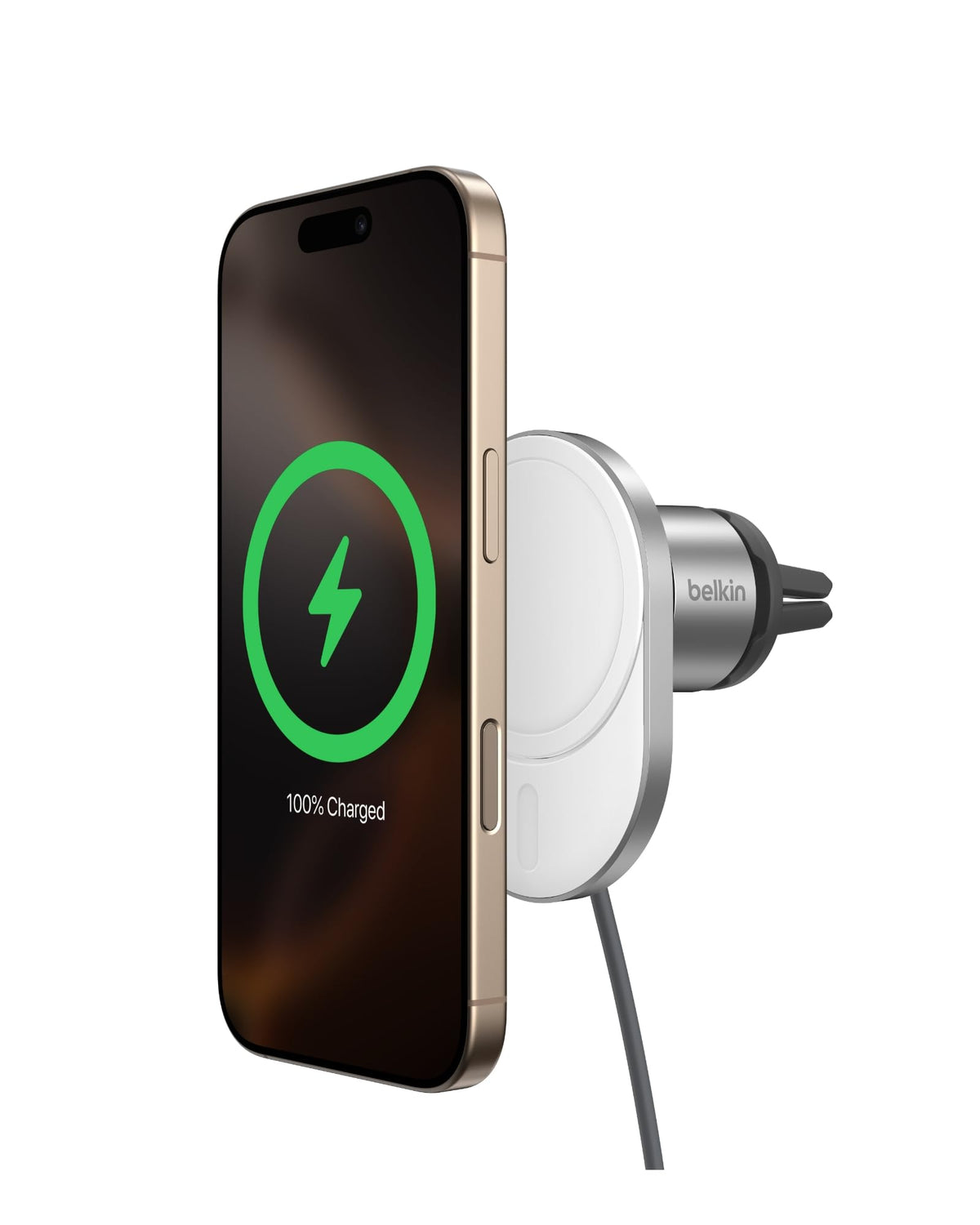 Magnetic Car Charger With 15W Wireless Charging