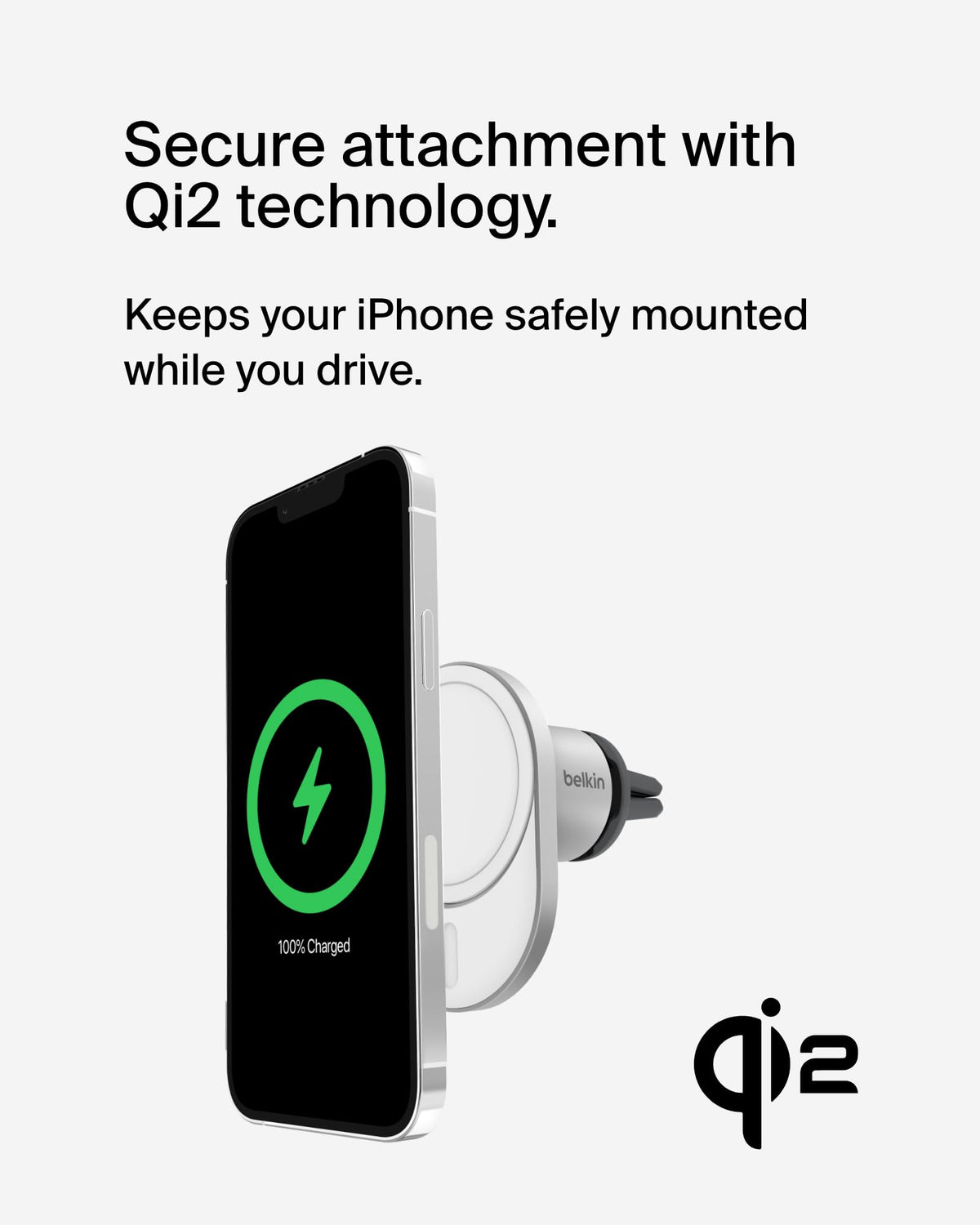 Magnetic Car Charger With 15W Wireless Charging