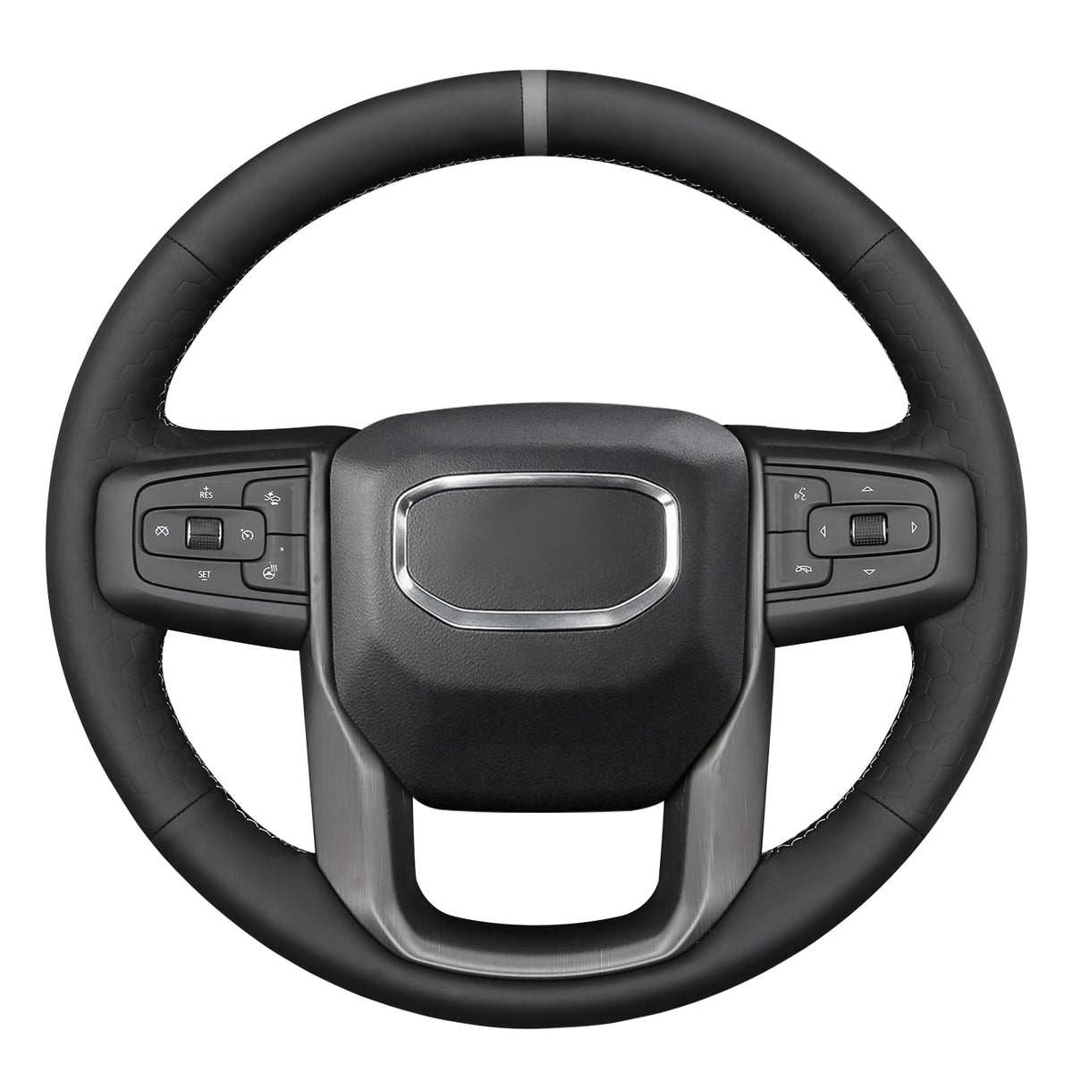 MEWANT Stitch On Custom Fit Steering Wheel Cover for GMC Sierra