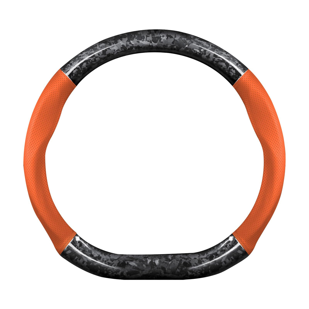 Ergocar Car Steering Wheel Sleeve,D-Type Forging Carbon Fiber and Leather Steering Wheel Sleeve,37-38cm/14.5-15inch,Non-Slip,Soft,Breathable,Modern Sports Style