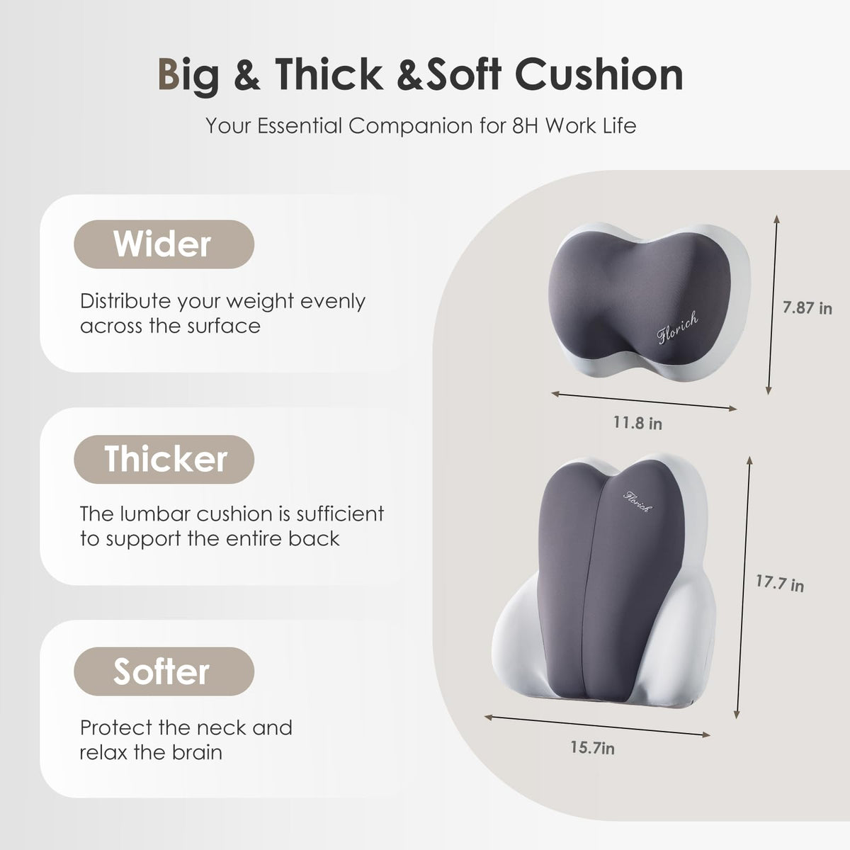 Gel Memory Foam Seat Cushion With Lumbar Support