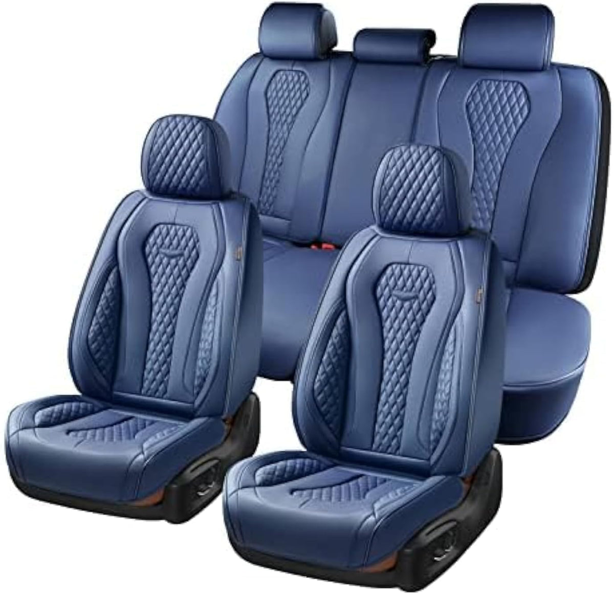 Coverado Seat Covers, Car Seat Covers Full Set, Leather Car Seat Cover, Car Seat Covers Front Seats Back Seat Cover Seat Protector Universal Fit Most Cars