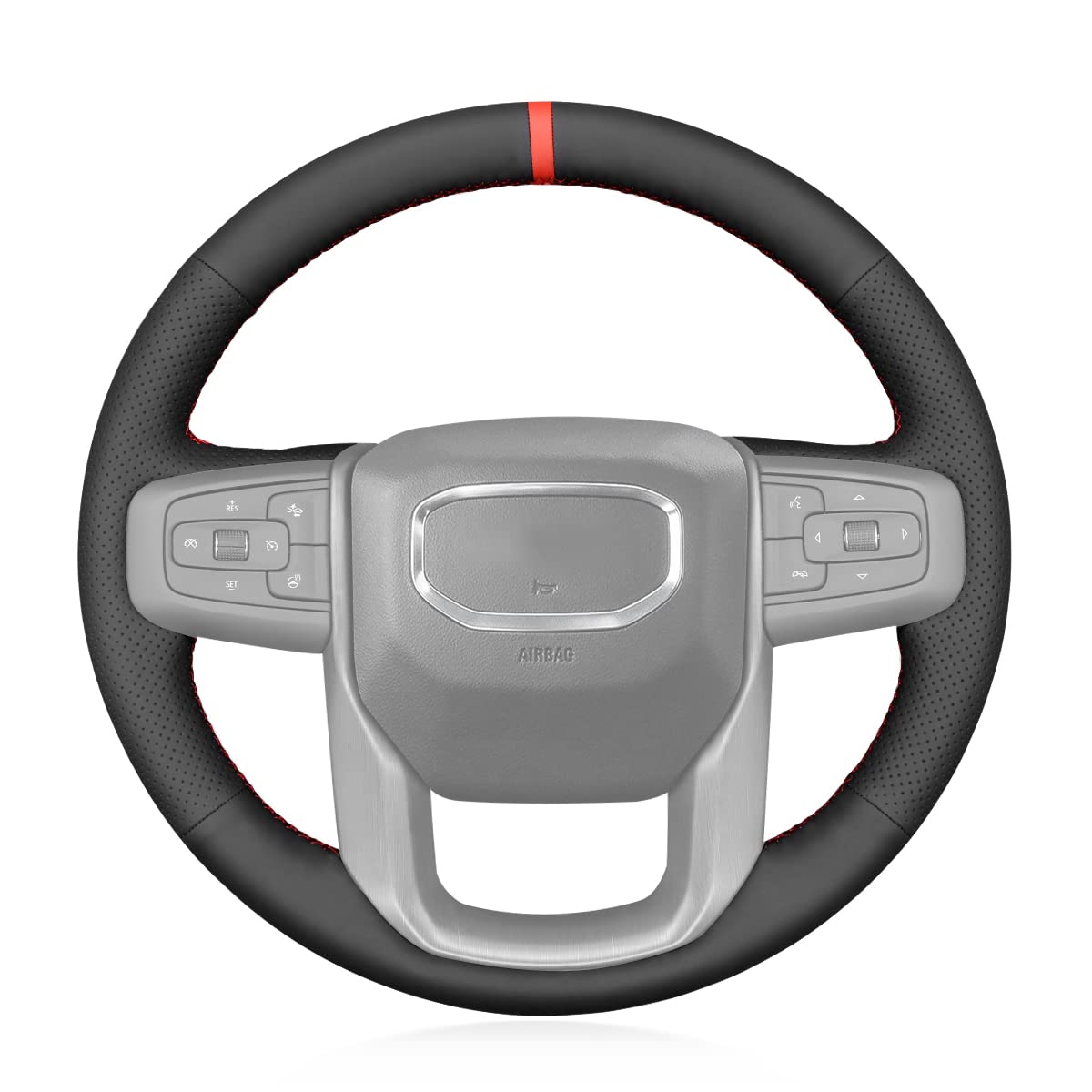 Custom Fit GMC Sierra Stitch-On Steering Wheel Cover