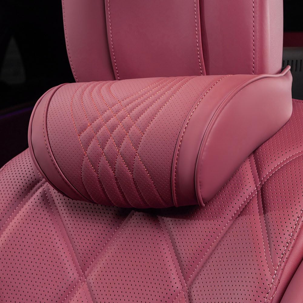 Dapucarin Car Headrest Memory Foam Neck Pillow for Driving with Leather