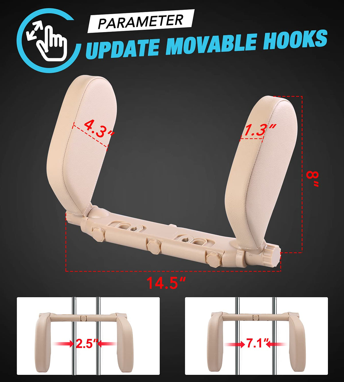 Adjustable Car Headrest Pillow With 180° Support
