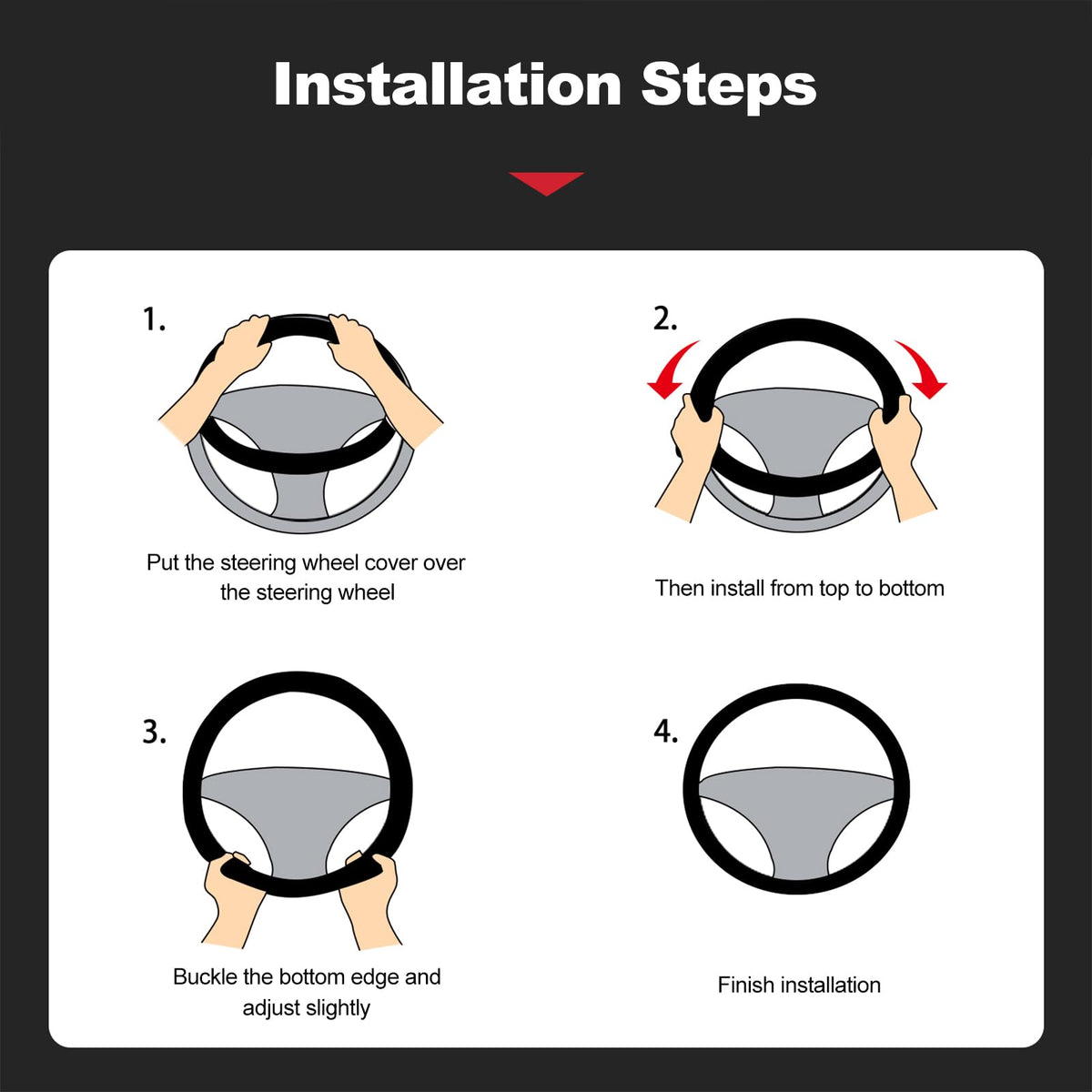D-Shaped Carbon Fiber Steering Wheel Cover
