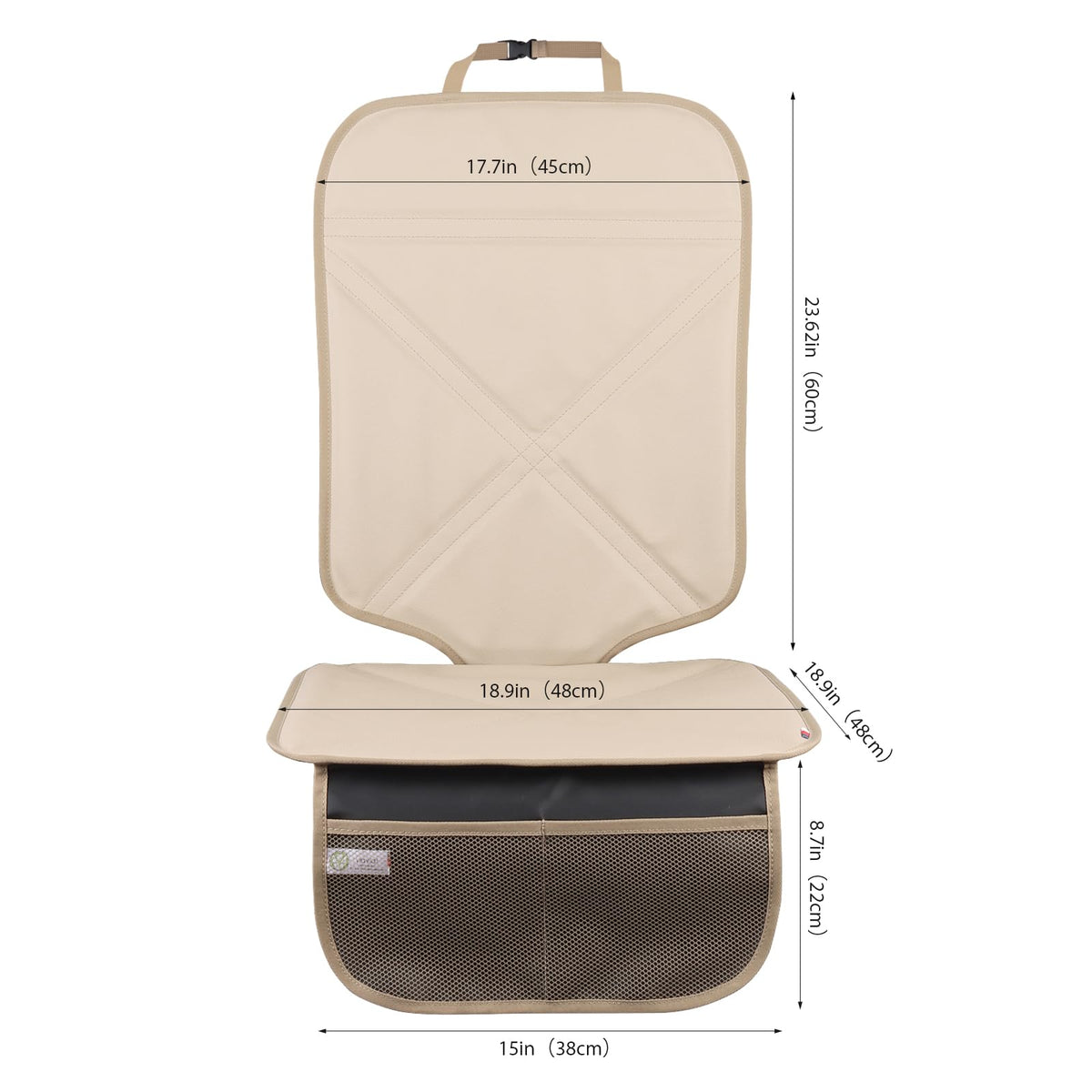 Leather Car Seat Protector With Padded Kick Mat