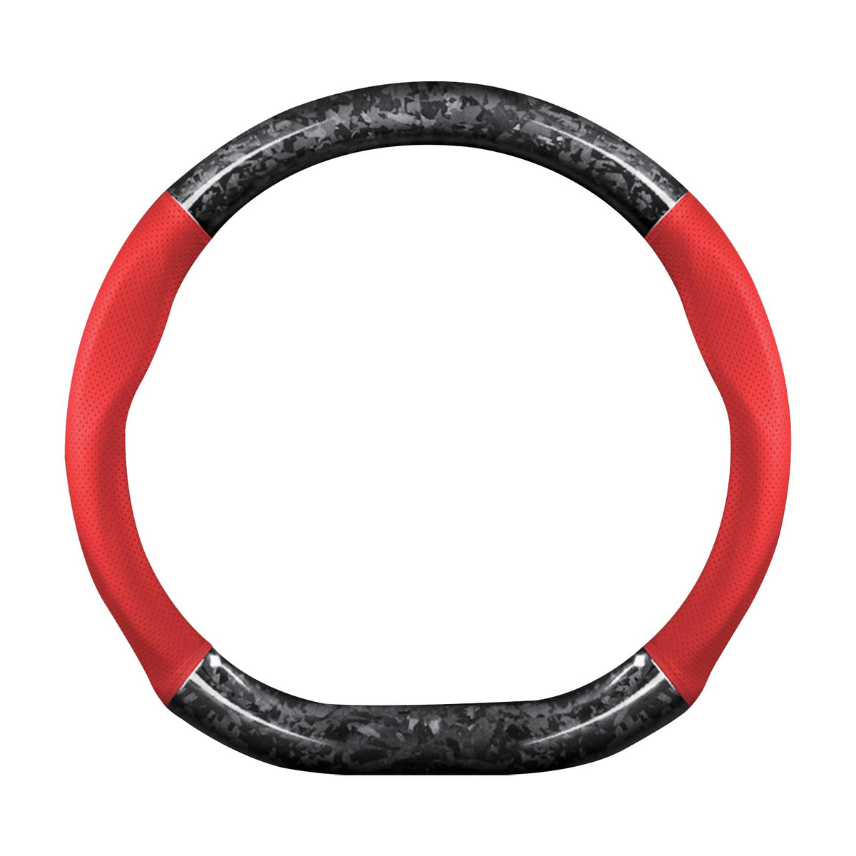 Ergocar Car Steering Wheel Sleeve,D-Type Forging Carbon Fiber and Leather Steering Wheel Sleeve,37-38cm/14.5-15inch,Non-Slip,Soft,Breathable,Modern Sports Style