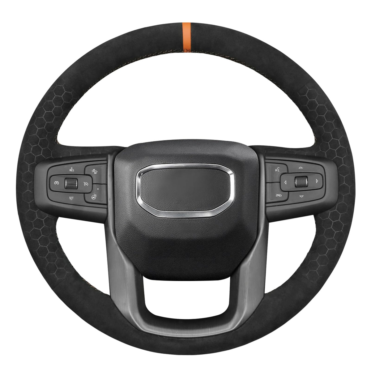 MEWANT Stitch On Custom Fit Steering Wheel Cover for GMC Sierra