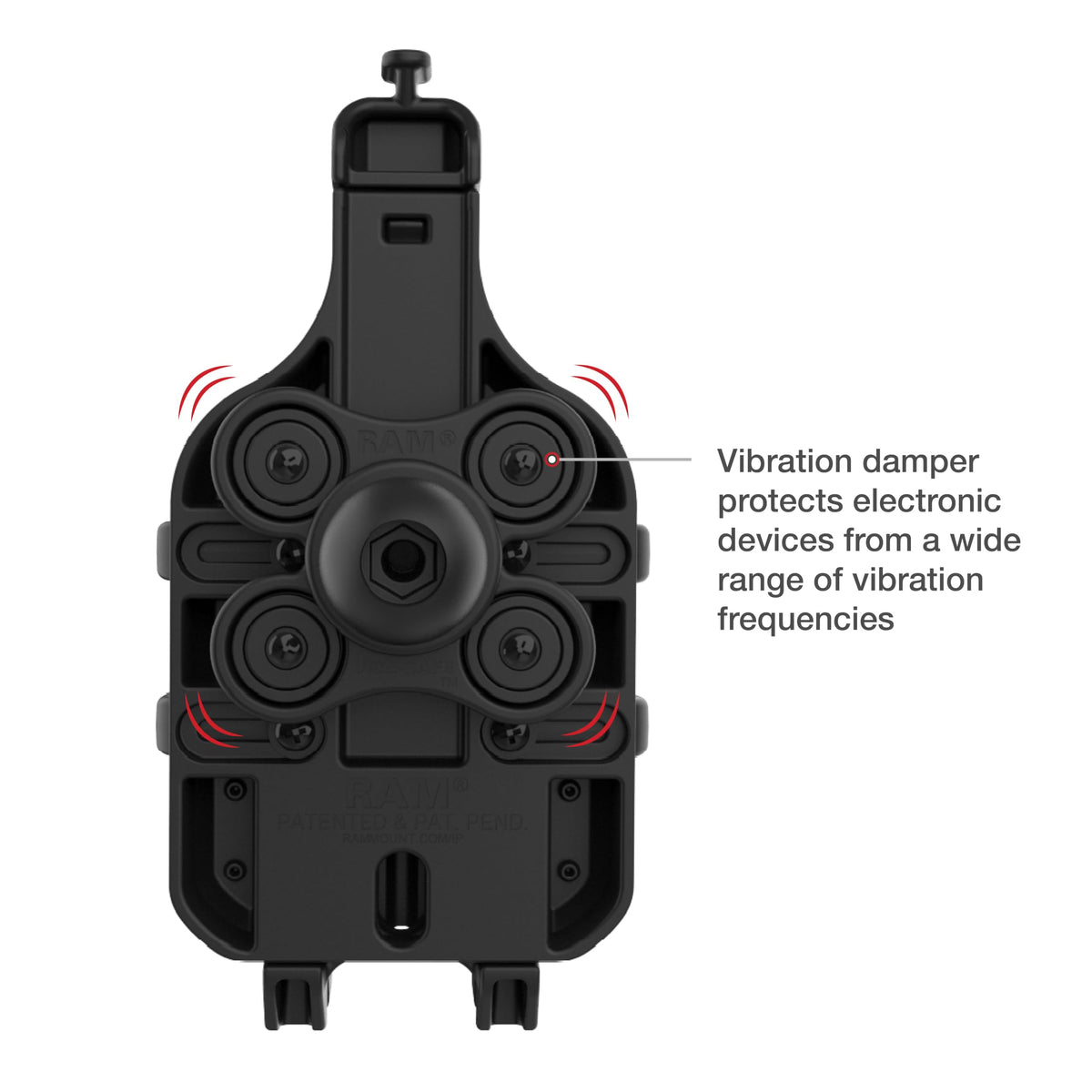 RAM MOUNTS Quick-Grip Pro Phone Holder with Ball -Available with or Without Vibration Damper
