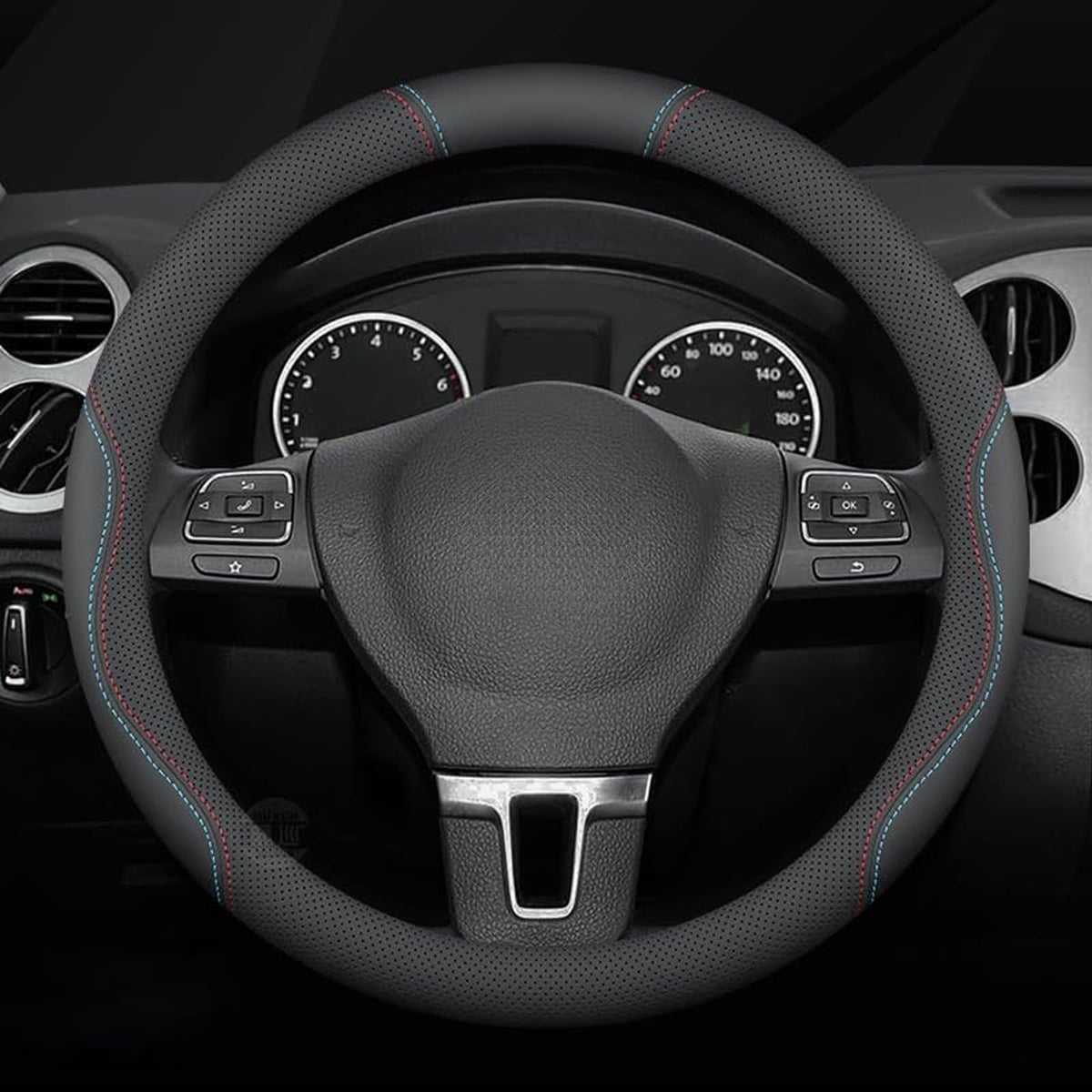 Hsolumen for MG ZS 2020-2026 Car Steering Wheel Cover Anti-Slip Breathable Car Steering Wheel Protector Car Accessories Interior