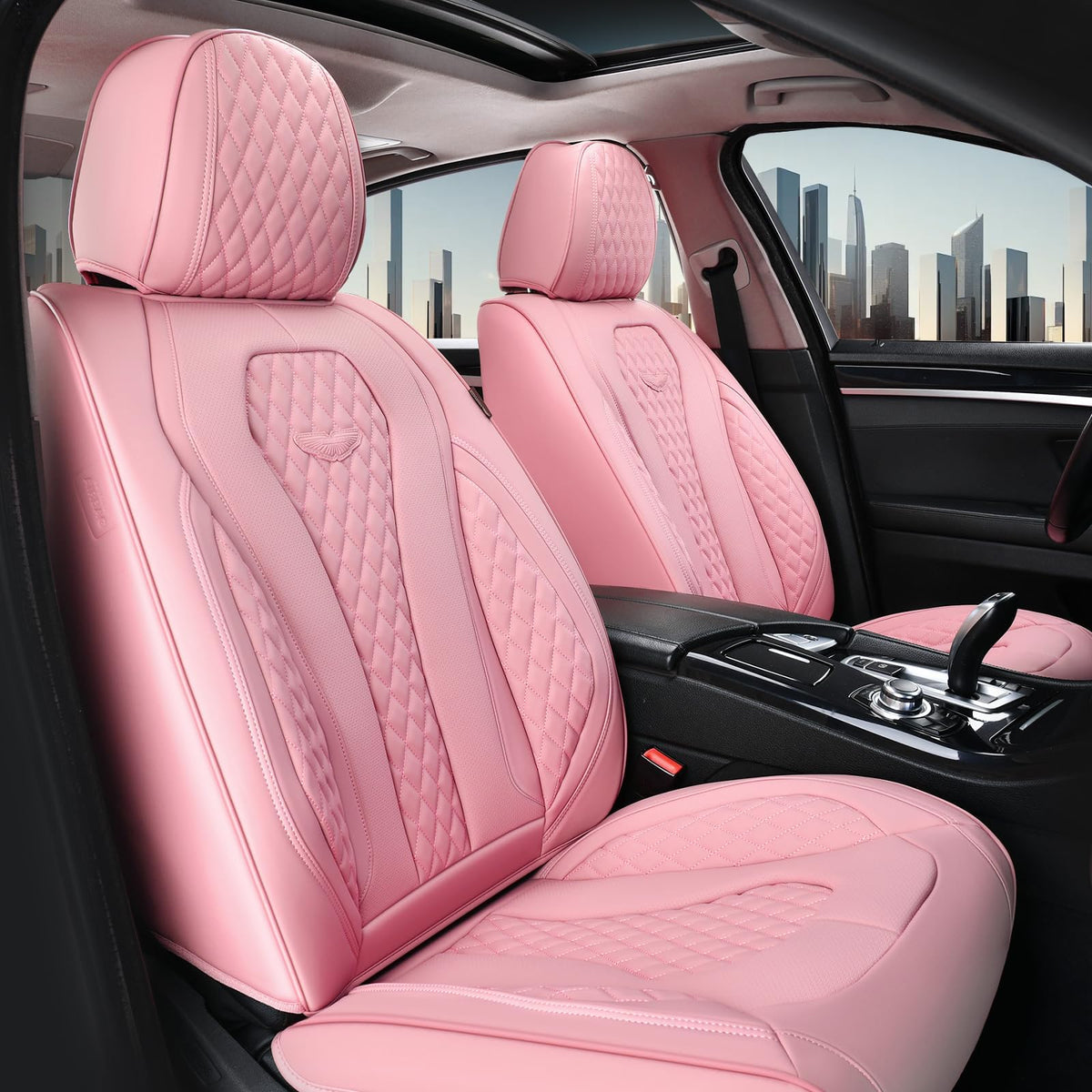 Coverado Seat Covers, Car Seat Covers Full Set, Leather Car Seat Cover, Car Seat Covers Front Seats Back Seat Cover Seat Protector Universal Fit Most Cars