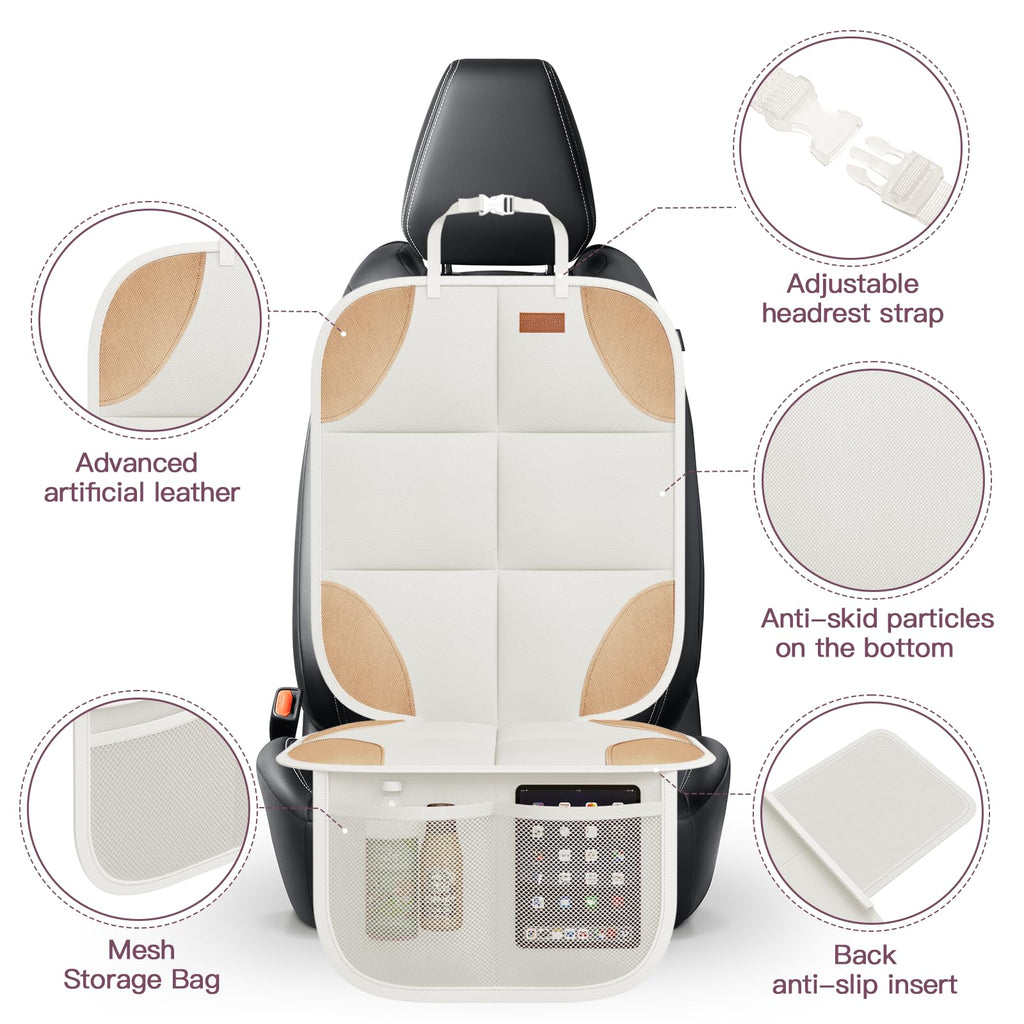 Padded Car Seat Protector With Non-Slip Backing