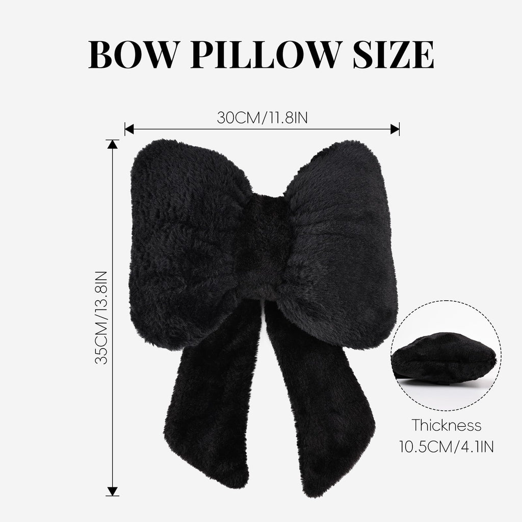 iHUFeather Bow Car Headrest Pillow Comfortable Soft Plush Head Rest Cushion (2PCS)