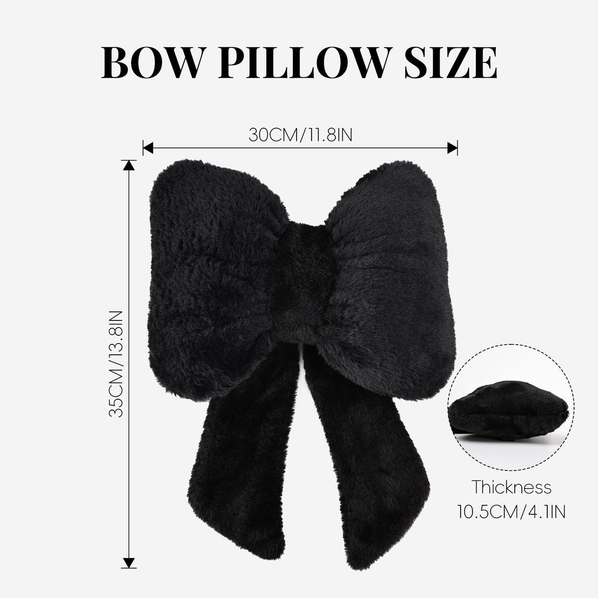 iHUFeather Bow Car Headrest Pillow Comfortable Soft Plush Head Rest Cushion (2PCS)