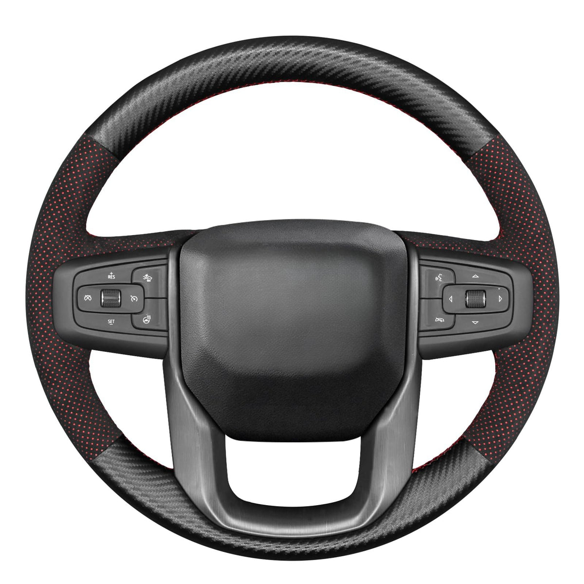 MEWANT Stitch On Custom Fit Steering Wheel Cover for GMC Sierra